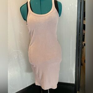 LACAUSA Maja Tank Slip Dress in Taupe